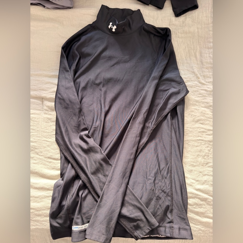 Under Armour Black Long-Sleeve Mock Neck Performance Tee